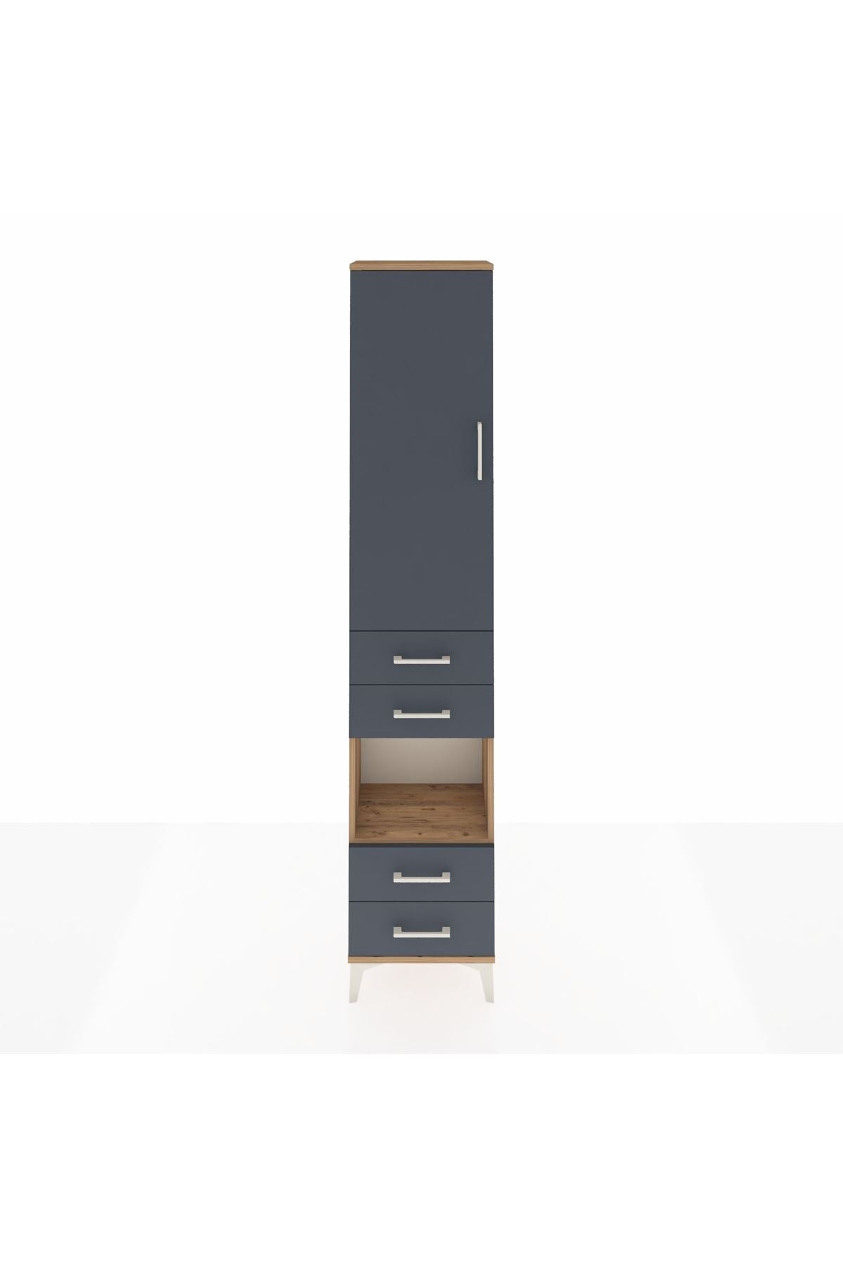 Arges Dolap 4 Raflı 4 Çekmeceli Tek Kapaklı 44x30x221 - S28M163V8A