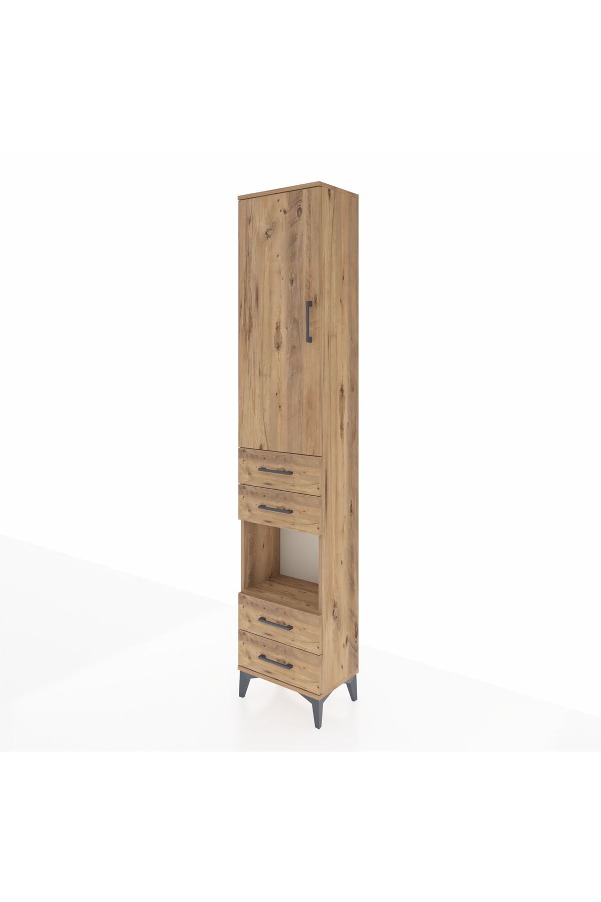 Arges Dolap 4 Raflı 4 Çekmeceli Tek Kapaklı 44x30x221 - S28M163V9A