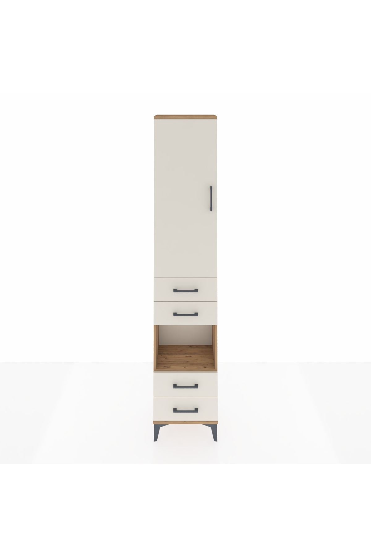 Arges Dolap 3 Raflı 4 Çekmeceli Tek Askılı 44x30x221 - S28M165V7A