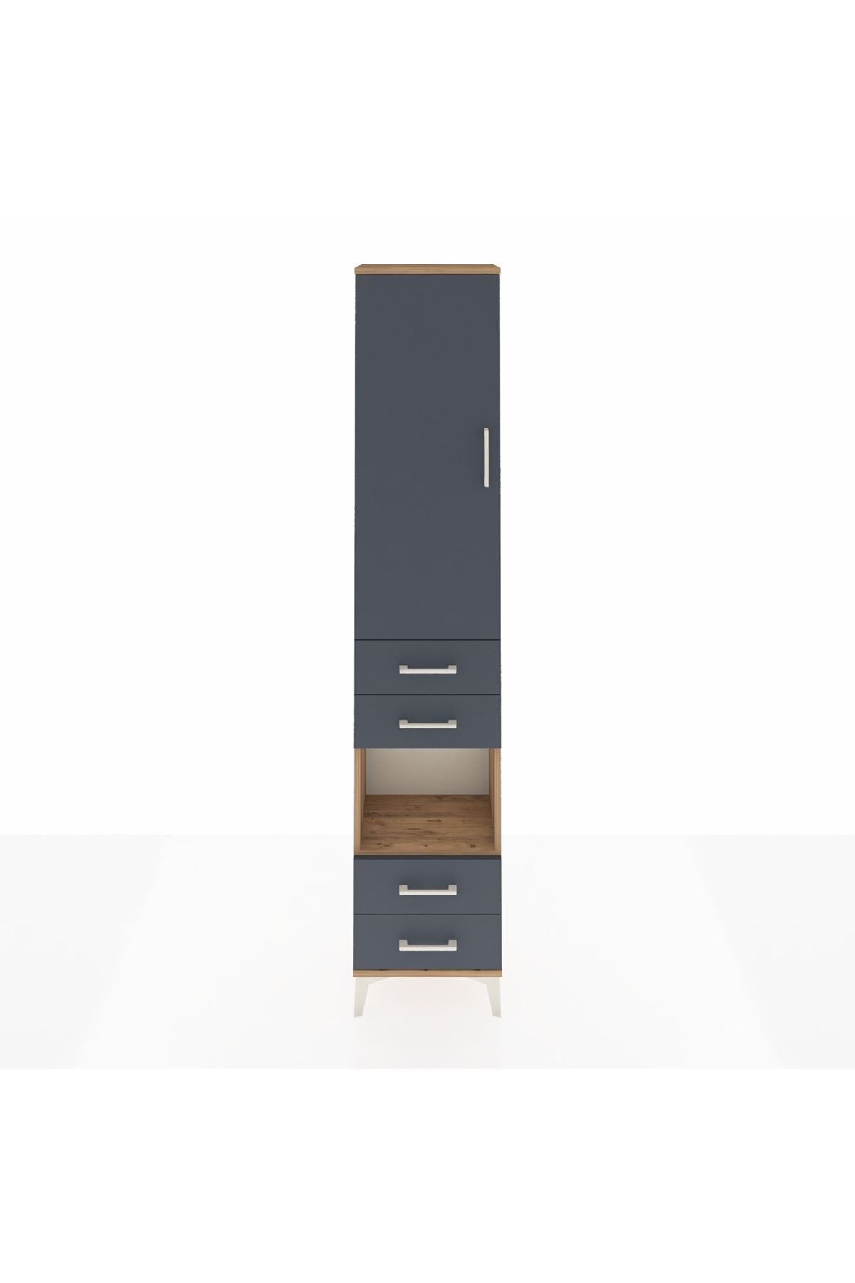 Arges Dolap 3 Raflı 4 Çekmeceli Tek Askılı 44x30x221 - S28M165V8A