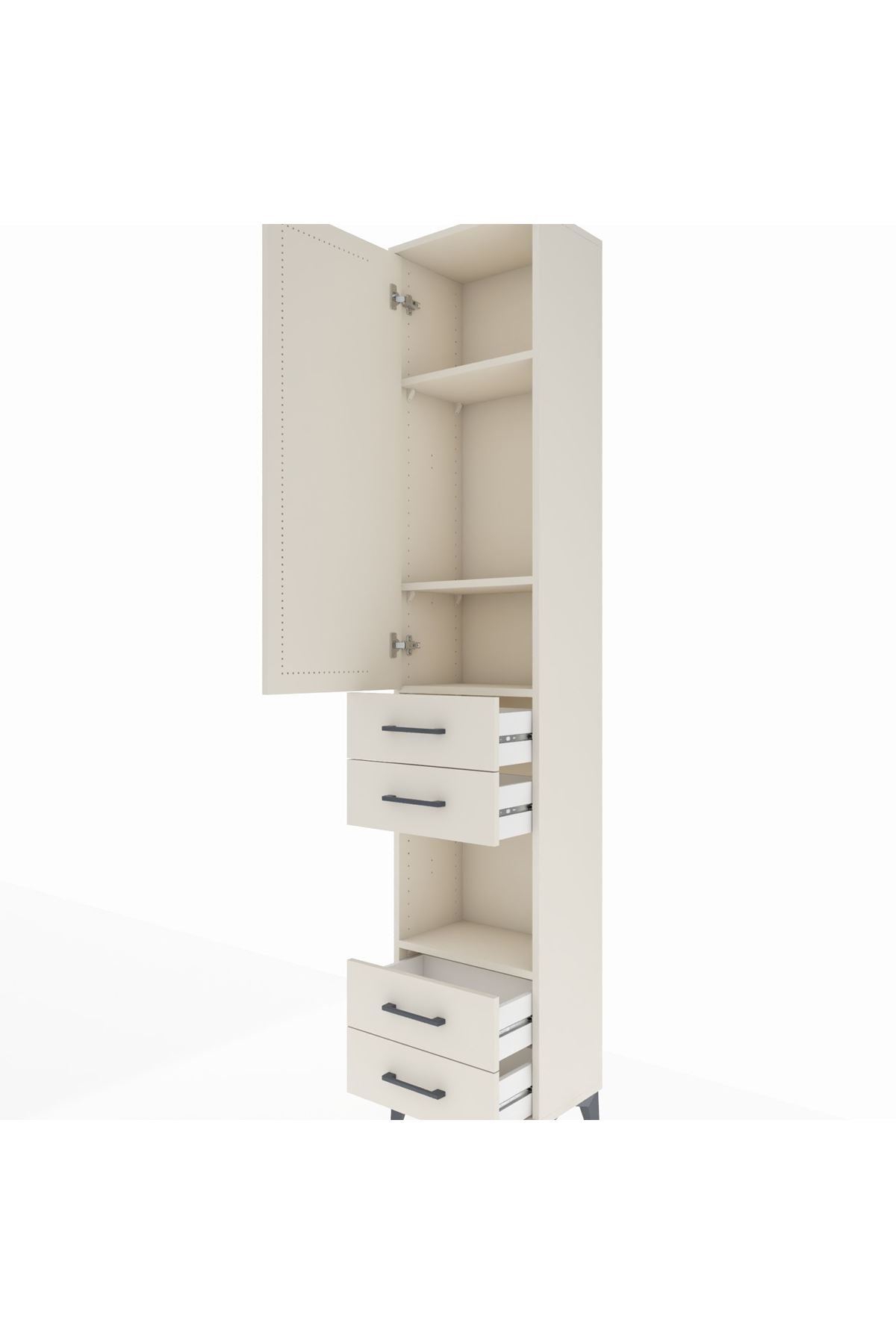 Arges Dolap 4 Raflı 4 Çekmeceli Tek Kapaklı 44x30x221 - S28M166V1A