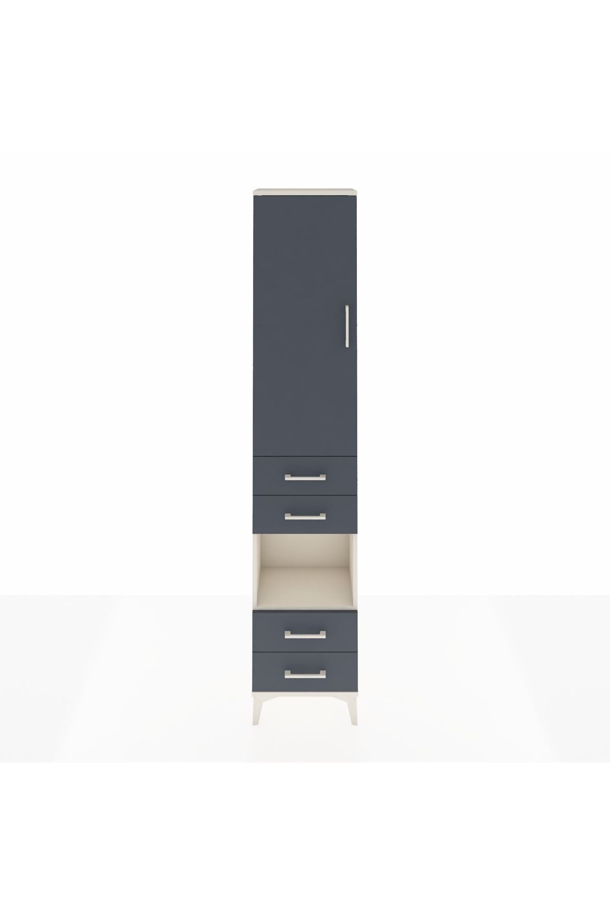 Arges Dolap 4 Raflı 4 Çekmeceli Tek Kapaklı 44x30x221 - S28M166V2A