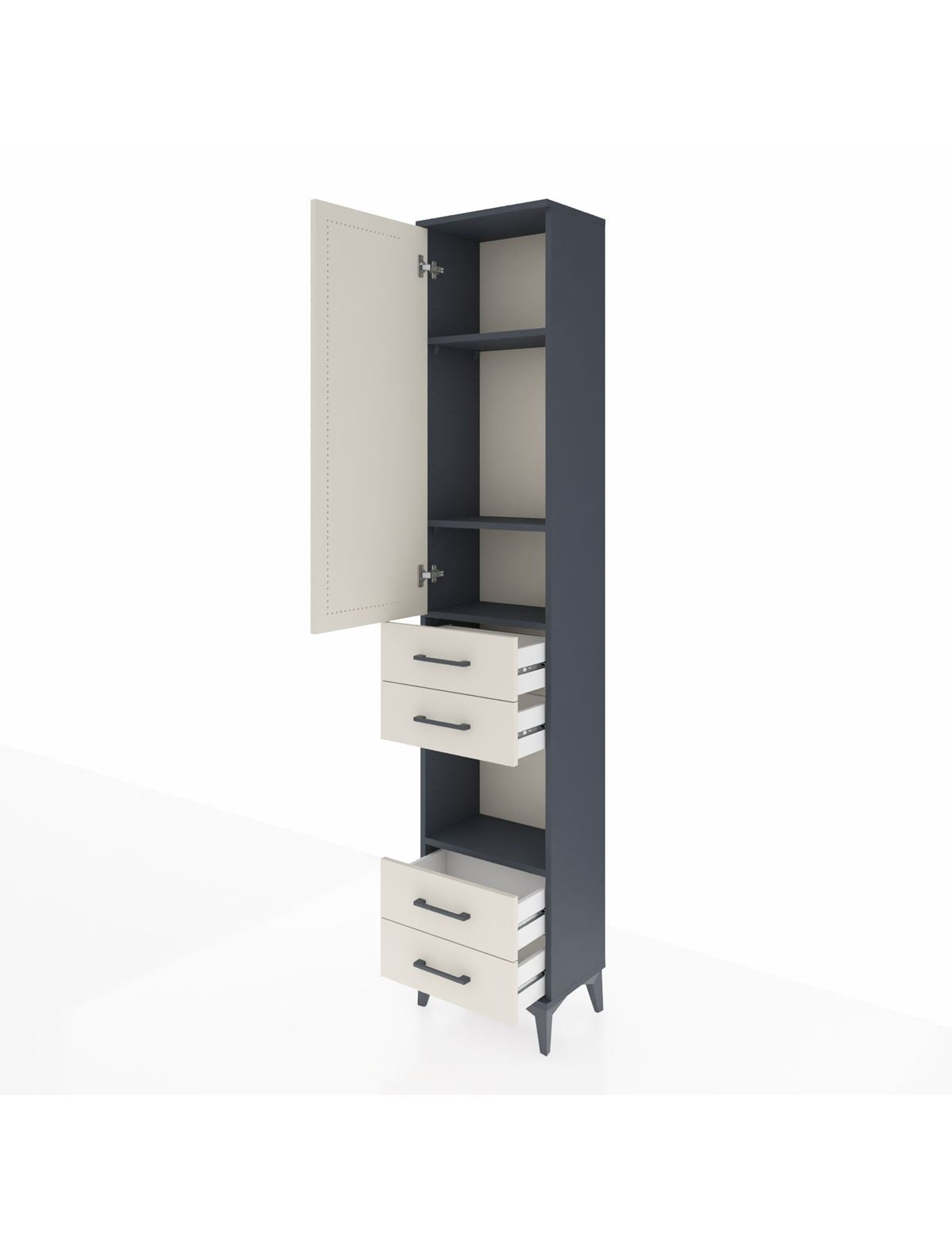 Arges Dolap 4 Raflı 4 Çekmeceli Tek Kapaklı 44x30x221 - S28M166V4A
