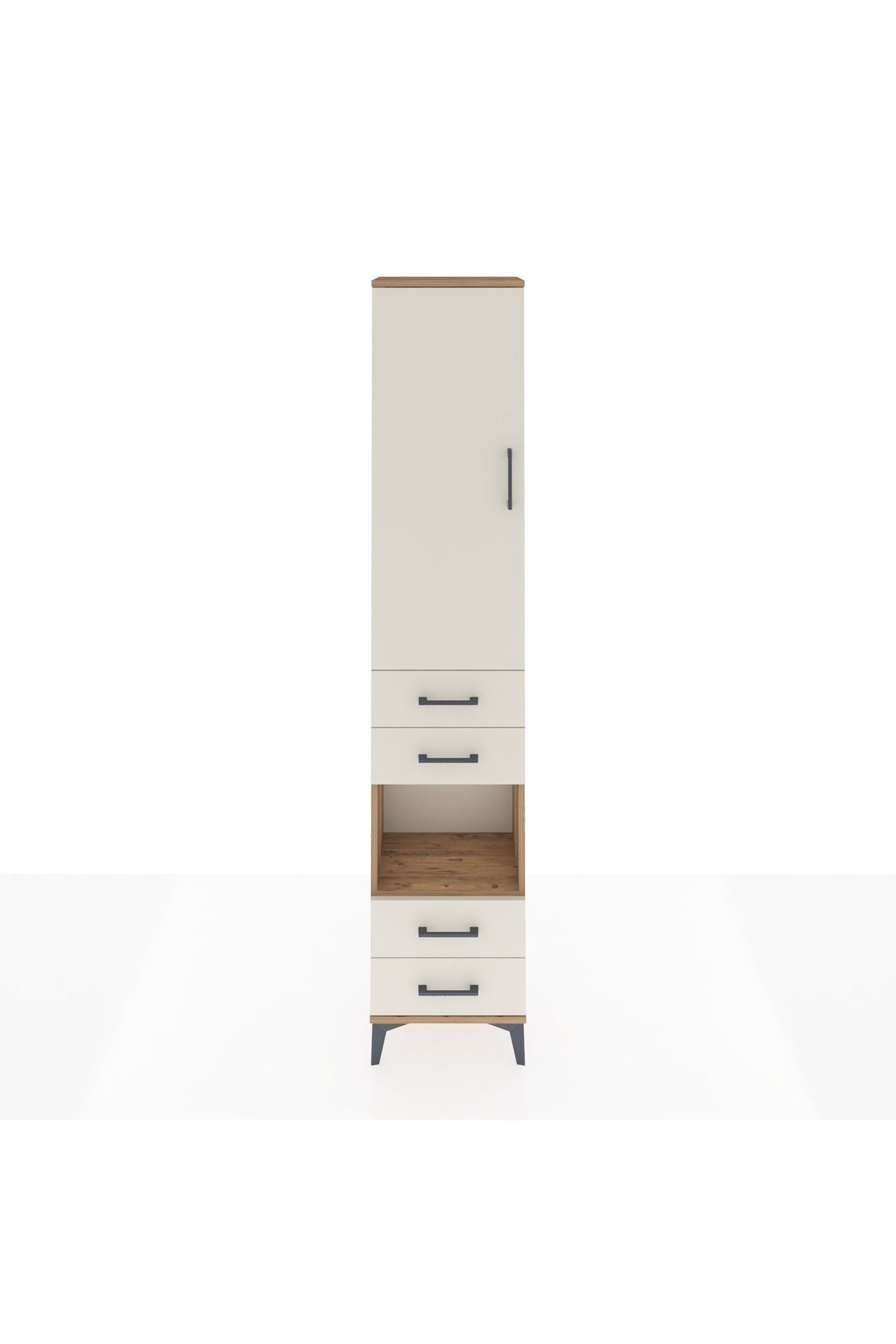 Arges Dolap 4 Raflı 4 Çekmeceli Tek Kapaklı 44x30x221 - S28M166V7A