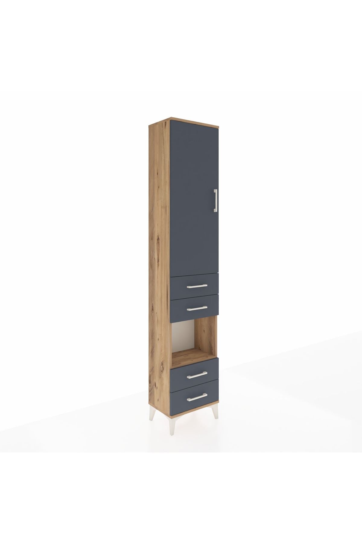 Arges Dolap 4 Raflı 4 Çekmeceli Tek Kapaklı 44x30x221 - S28M166V8A
