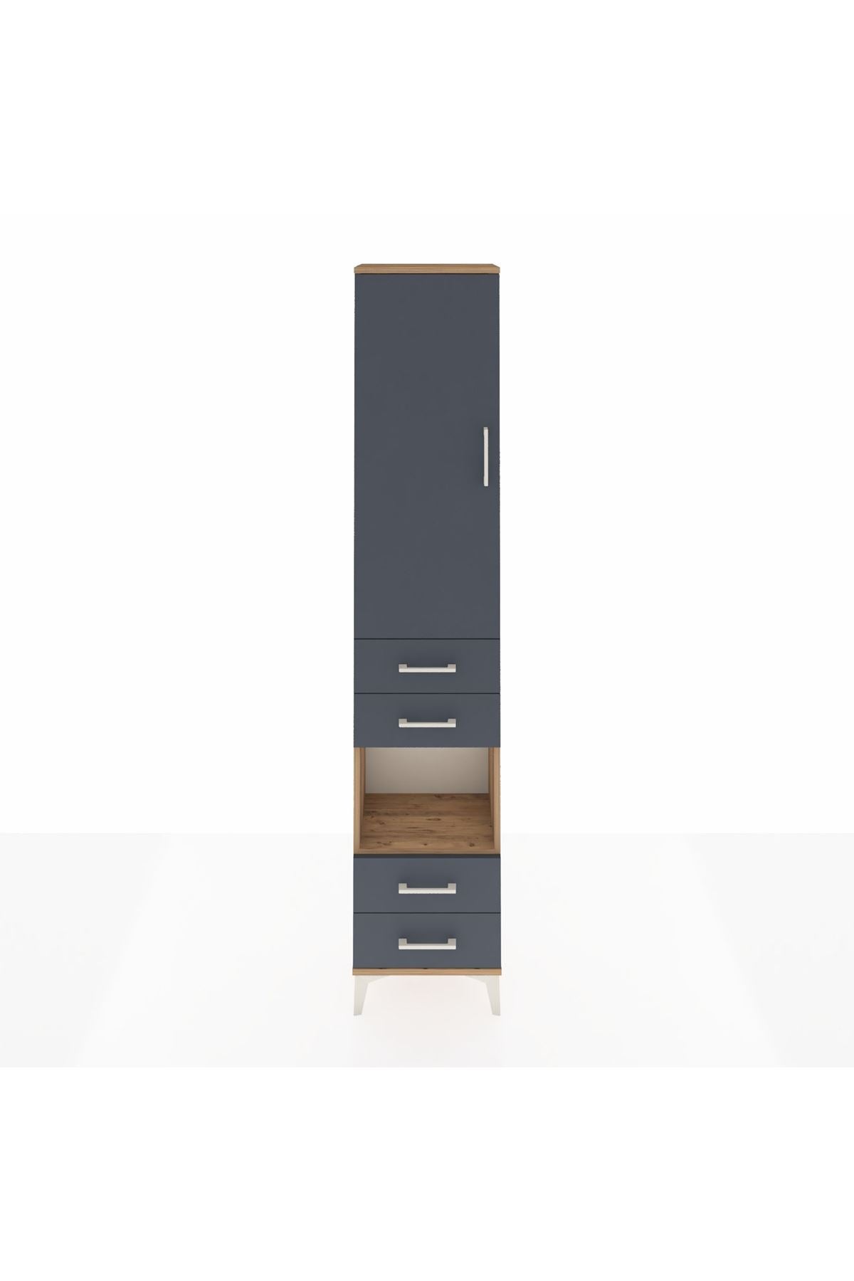 Arges Dolap 4 Raflı 4 Çekmeceli Tek Kapaklı 44x30x221 - S28M166V8A
