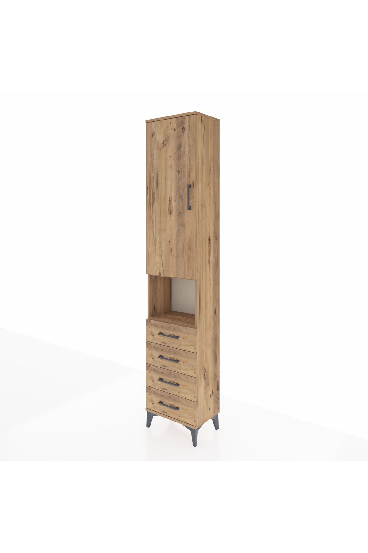 Arges Dolap 3 Raflı 4 Çekmeceli Tek Askılı 44x30x221 - S28M168V9A