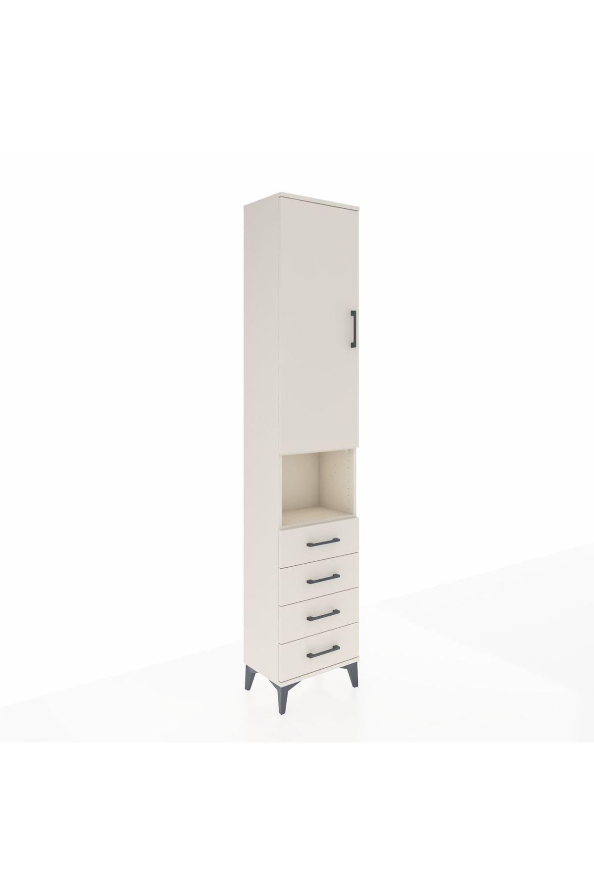 Arges Dolap 4 Raflı 4 Çekmeceli Tek Kapaklı 44x30x221 - S28M169V1A