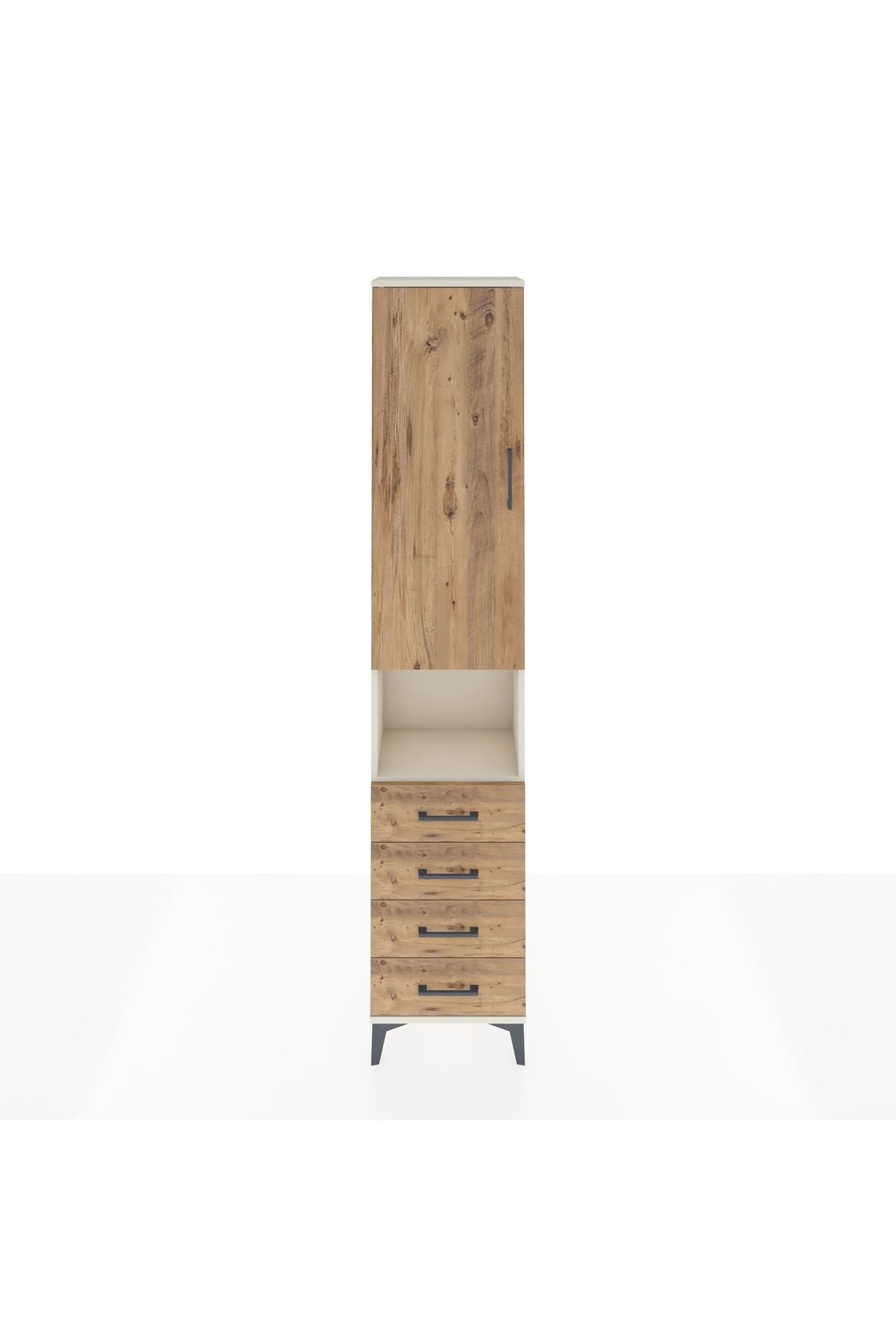 Arges Dolap 4 Raflı 4 Çekmeceli Tek Kapaklı 44x30x221 - S28M169V3A