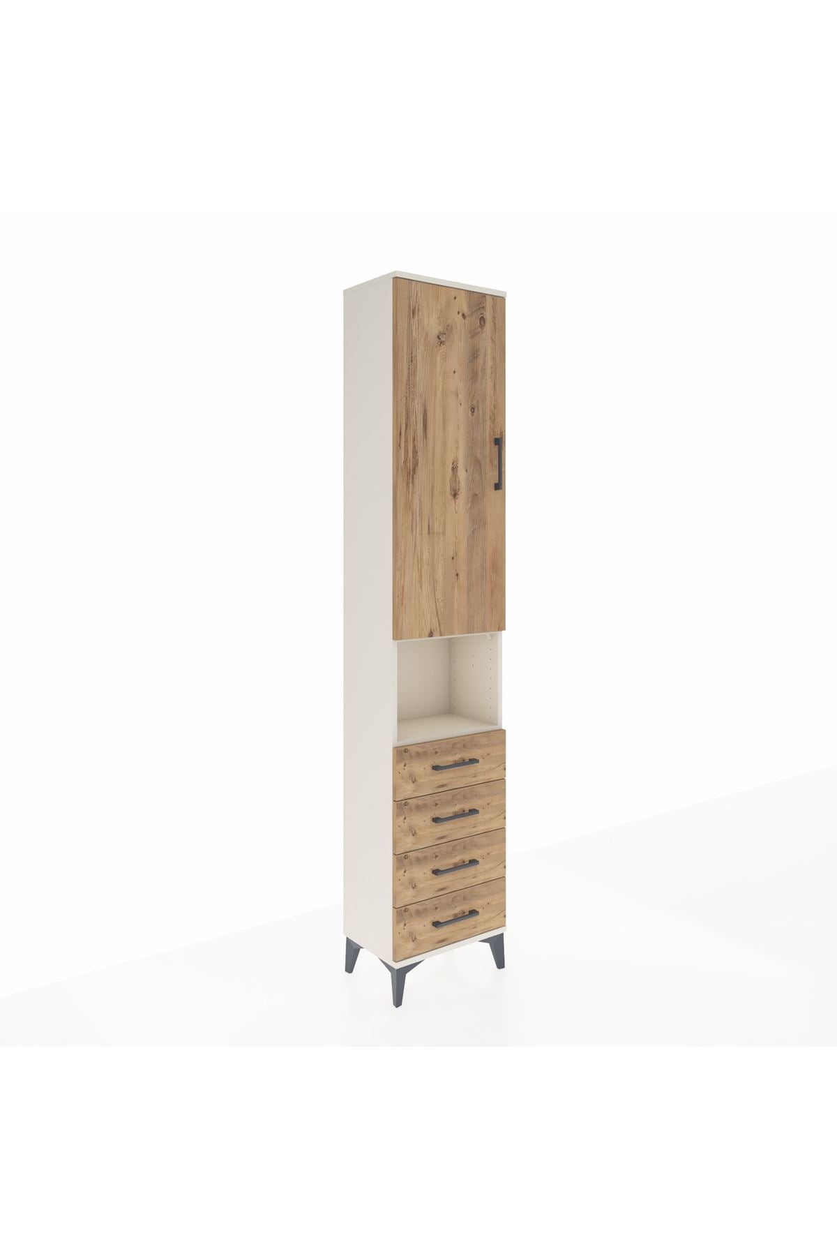 Arges Dolap 4 Raflı 4 Çekmeceli Tek Kapaklı 44x30x221 - S28M169V3A