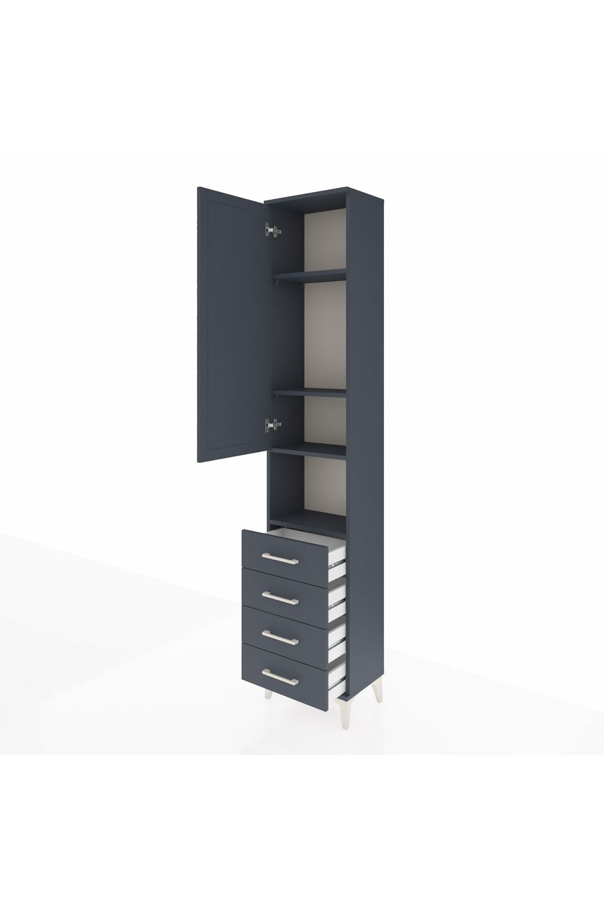 Arges Dolap 4 Raflı 4 Çekmeceli Tek Kapaklı 44x30x221 - S28M169V5A