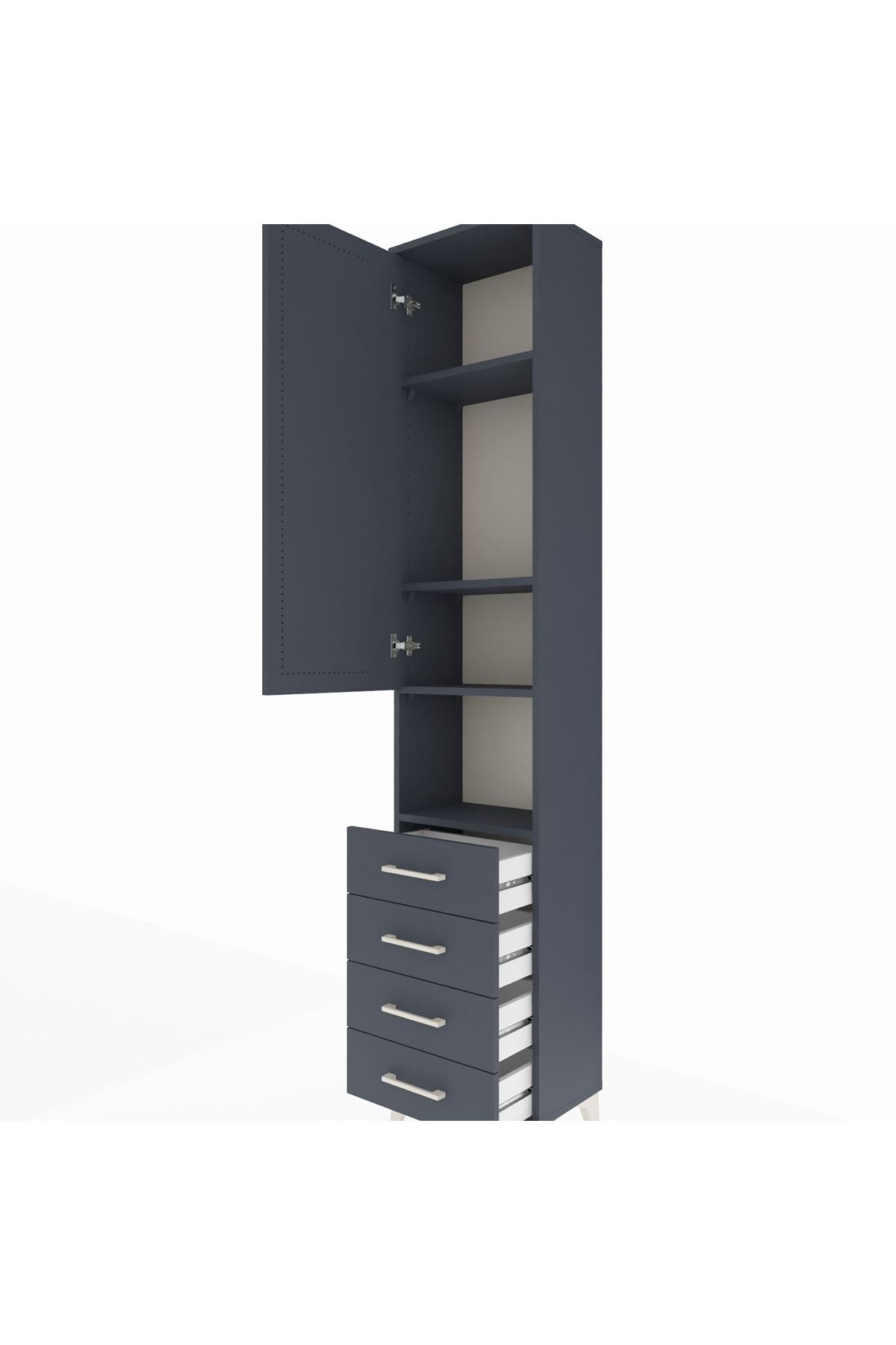 Arges Dolap 4 Raflı 4 Çekmeceli Tek Kapaklı 44x30x221 - S28M169V5A
