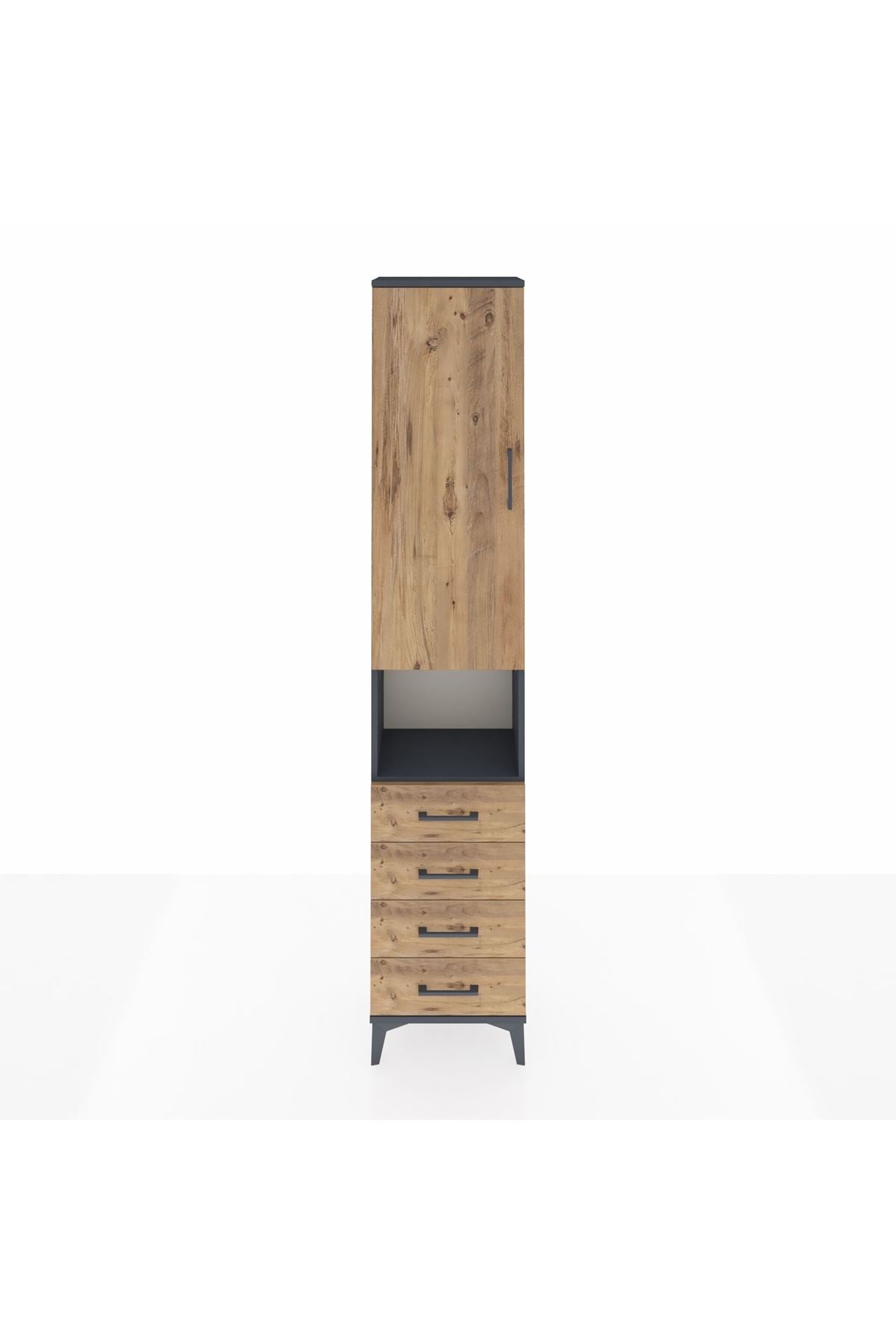 Arges Dolap 4 Raflı 4 Çekmeceli Tek Kapaklı 44x30x221 - S28M169V6A