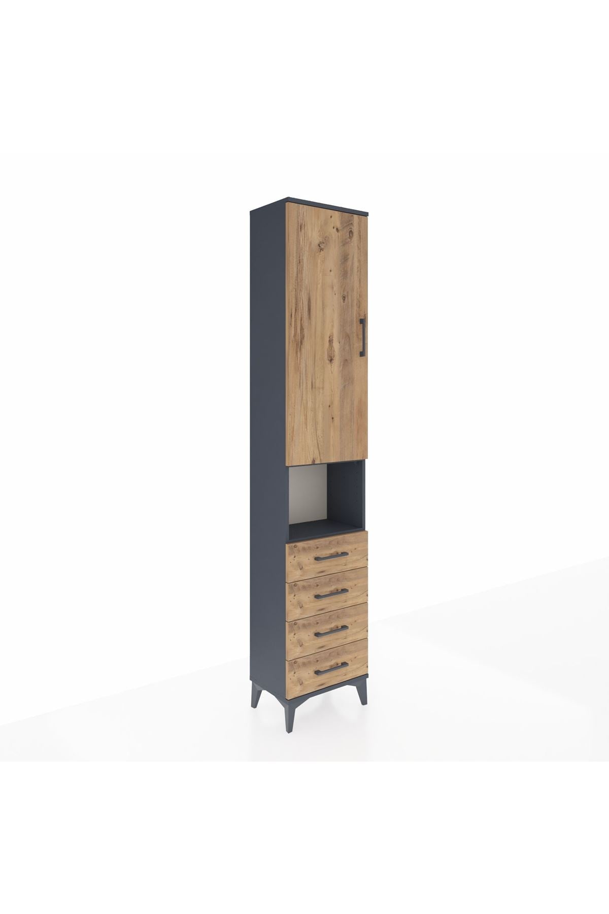 Arges Dolap 4 Raflı 4 Çekmeceli Tek Kapaklı 44x30x221 - S28M169V6A