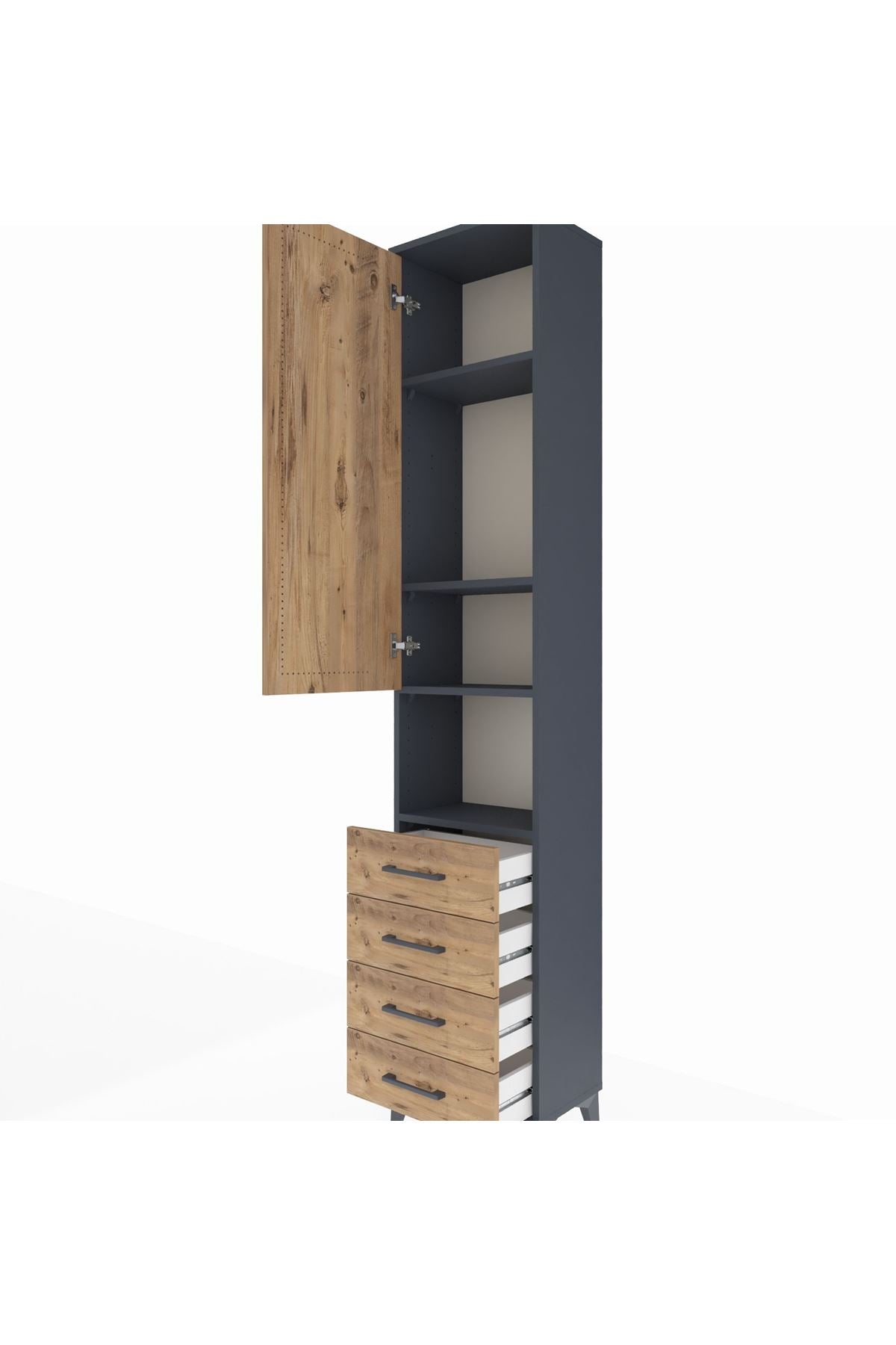 Arges Dolap 4 Raflı 4 Çekmeceli Tek Kapaklı 44x30x221 - S28M169V6A