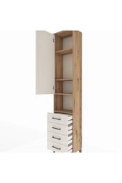 Arges Dolap 4 Raflı 4 Çekmeceli Tek Kapaklı 44x30x221 - S28M169V7A