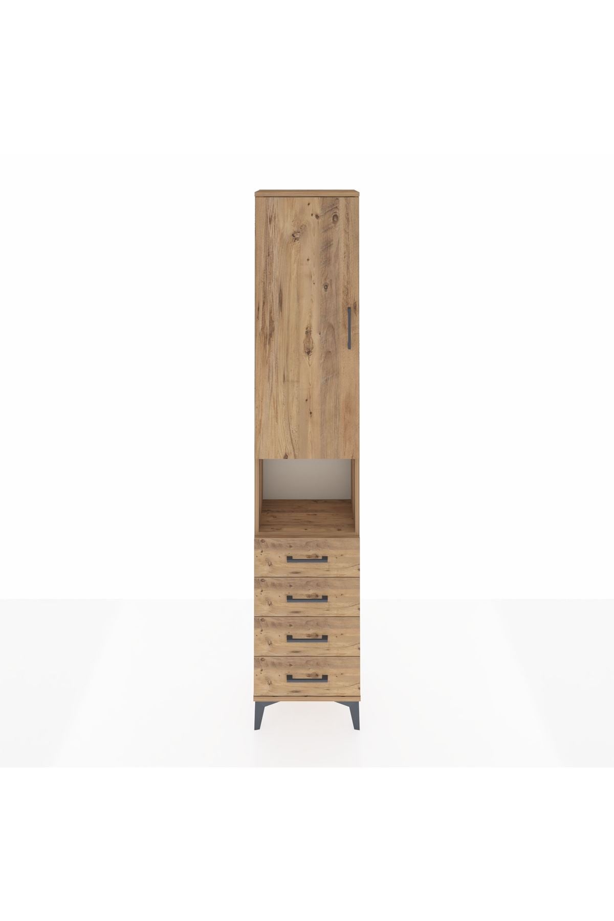 Arges Dolap 4 Raflı 4 Çekmeceli Tek Kapaklı 44x30x221 - S28M169V9A