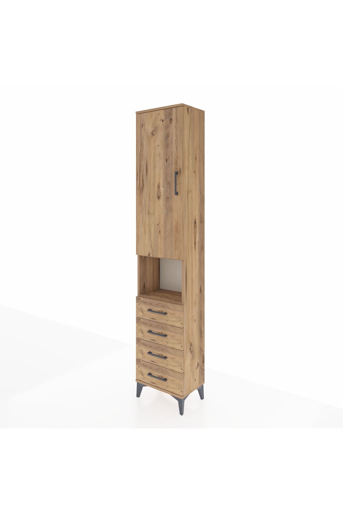 Arges Dolap 4 Raflı 4 Çekmeceli Tek Kapaklı 44x30x221 - S28M169V9A