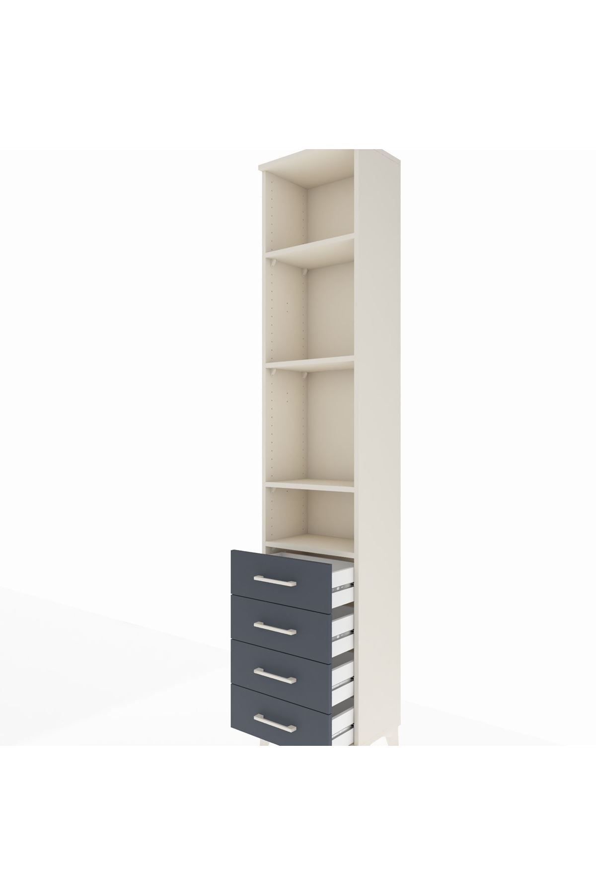 Arges Dolap 4 Raflı 4 Çekmeceli 44x30x221 - S28M170V2A