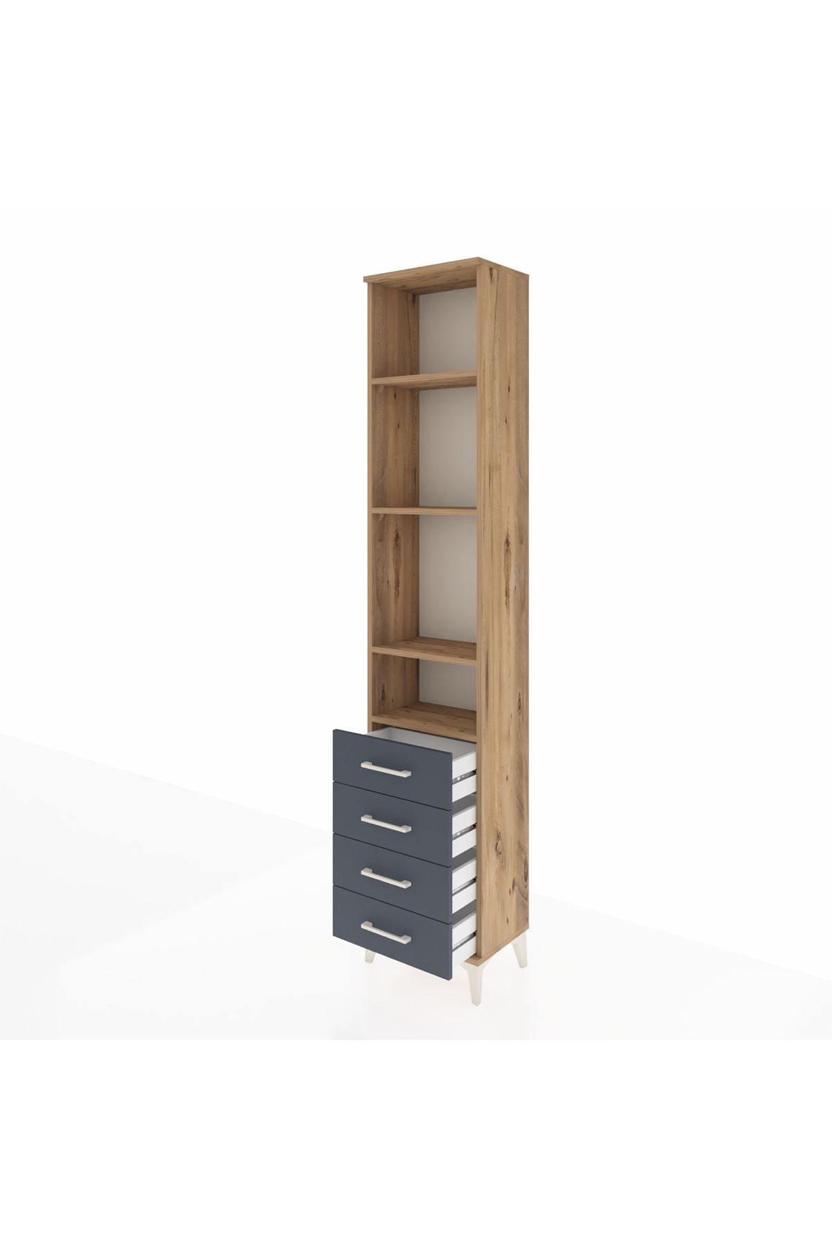 Arges Dolap 4 Raflı 4 Çekmeceli 44x30x221 - S28M170V8A