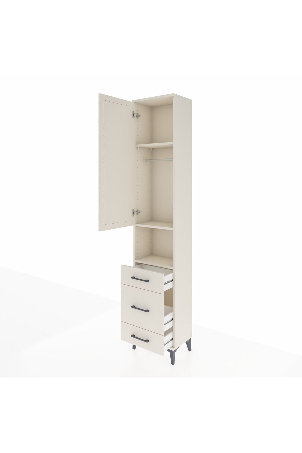 Arges Dolap 3 Raflı 3 Çekmeceli Tek Askılı 44x30x221 - S28M171V1A