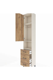 Arges Dolap 3 Raflı 3 Çekmeceli Tek Askılı 44x30x221 - S28M171V3A