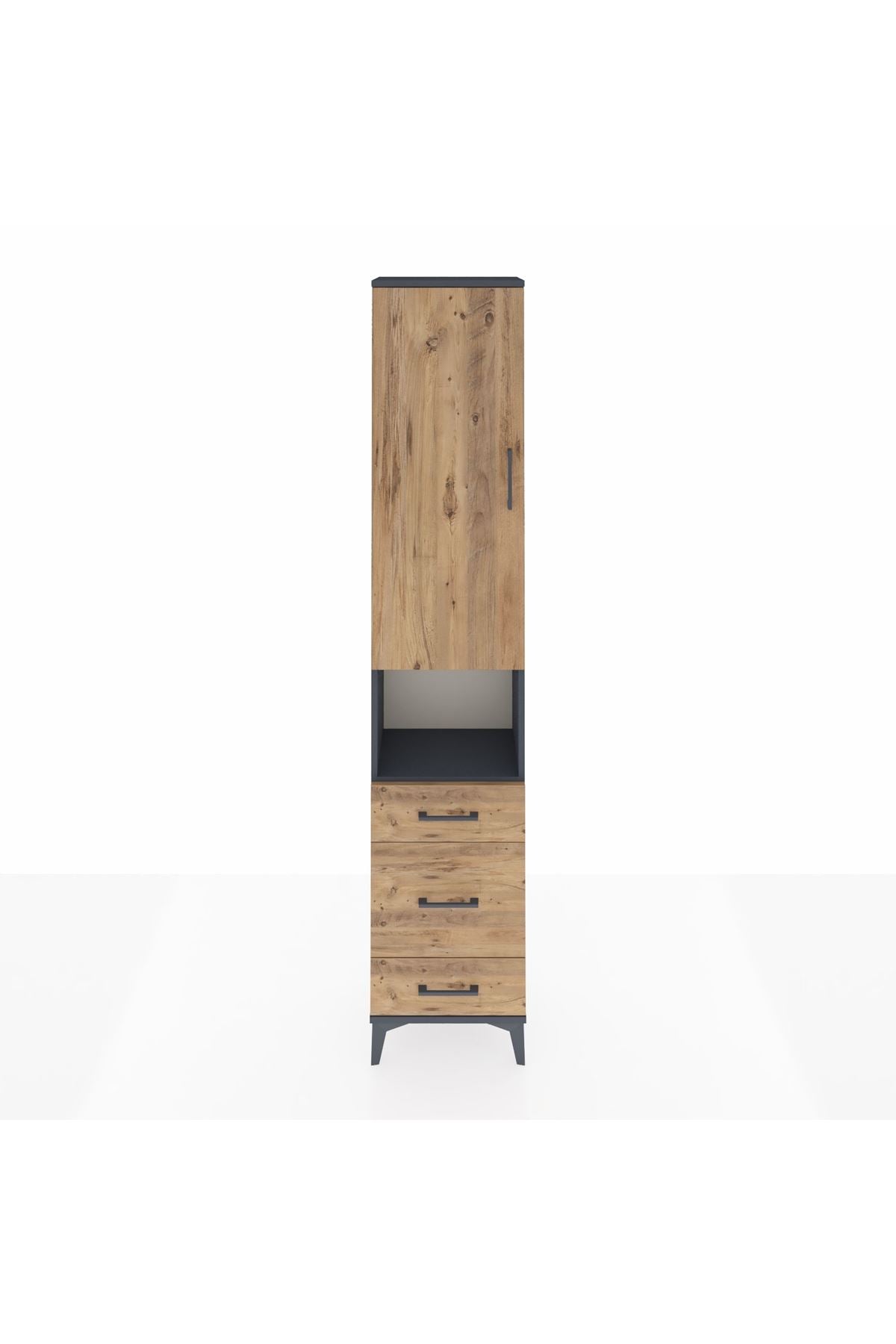 Arges Dolap 3 Raflı 3 Çekmeceli Tek Askılı 44x30x221 - S28M171V6A