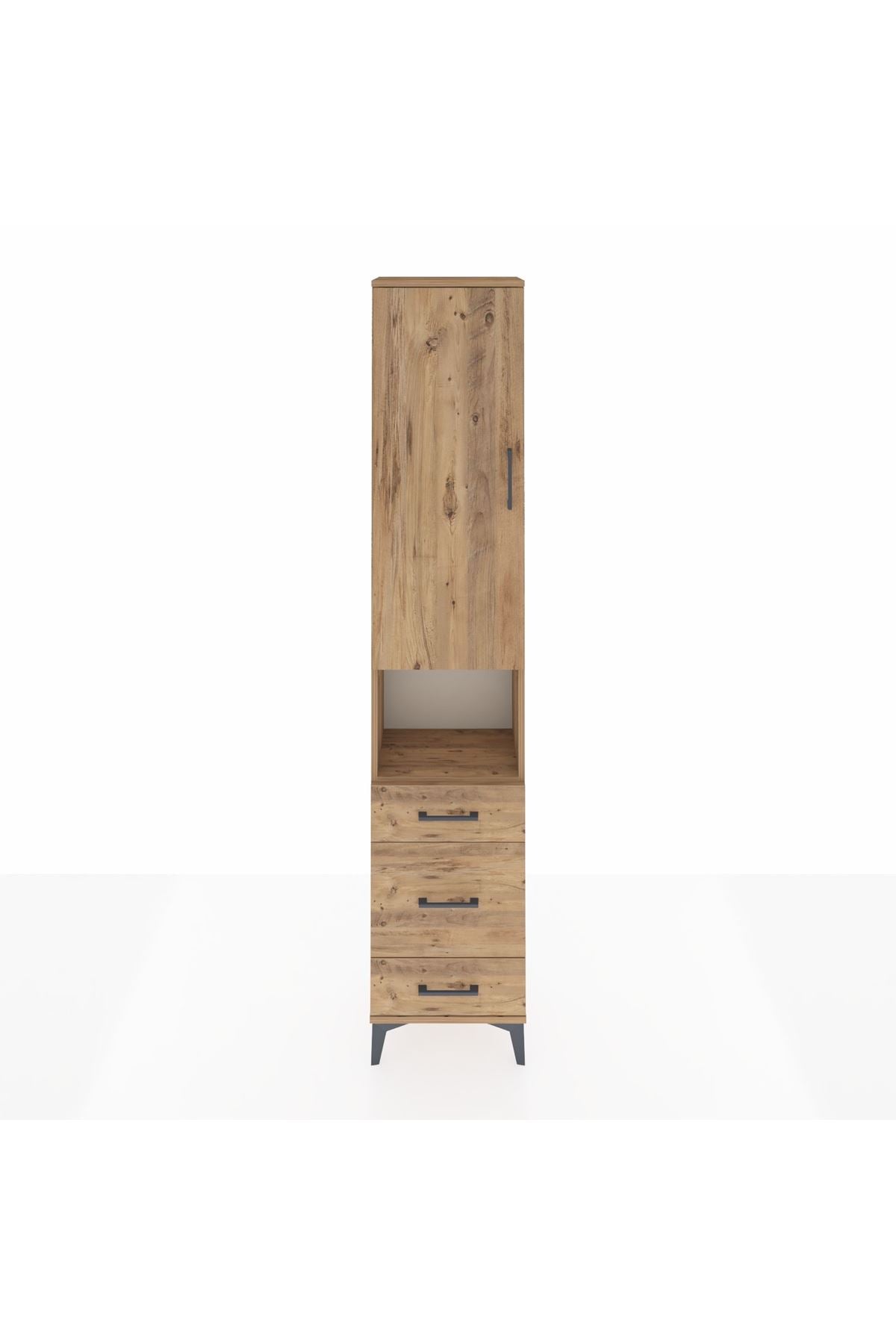 Arges Dolap 3 Raflı 3 Çekmeceli Tek Askılı 44x30x221 - S28M171V9A