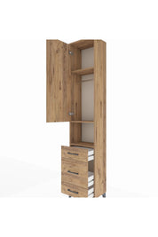Arges Dolap 3 Raflı 3 Çekmeceli Tek Askılı 44x30x221 - S28M171V9A