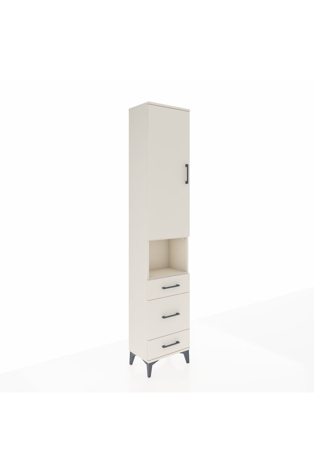 Arges Dolap 4 Raflı 3 Çekmeceli Tek Kapaklı 44x30x221 - S28M172V1A