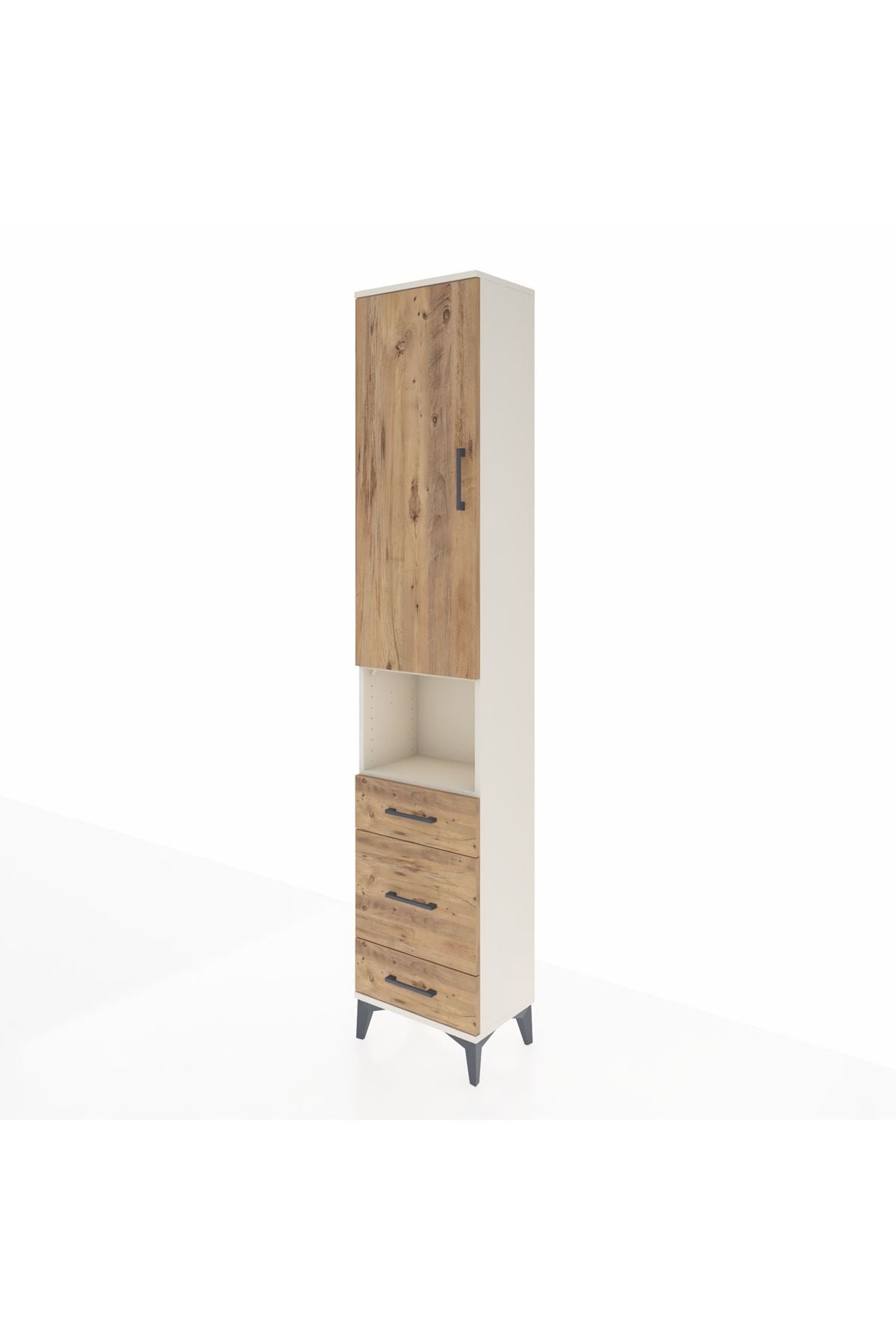 Arges Dolap 4 Raflı 3 Çekmeceli Tek Kapaklı 44x30x221 - S28M172V3A