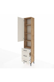 Arges Dolap 4 Raflı 3 Çekmeceli Tek Kapaklı 44x30x221 - S28M172V7A