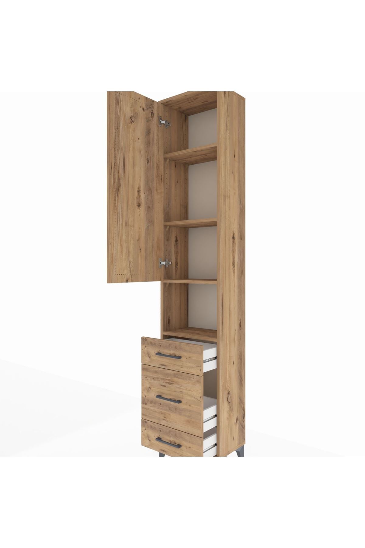 Arges Dolap 4 Raflı 3 Çekmeceli Tek Kapaklı 44x30x221 - S28M172V9A