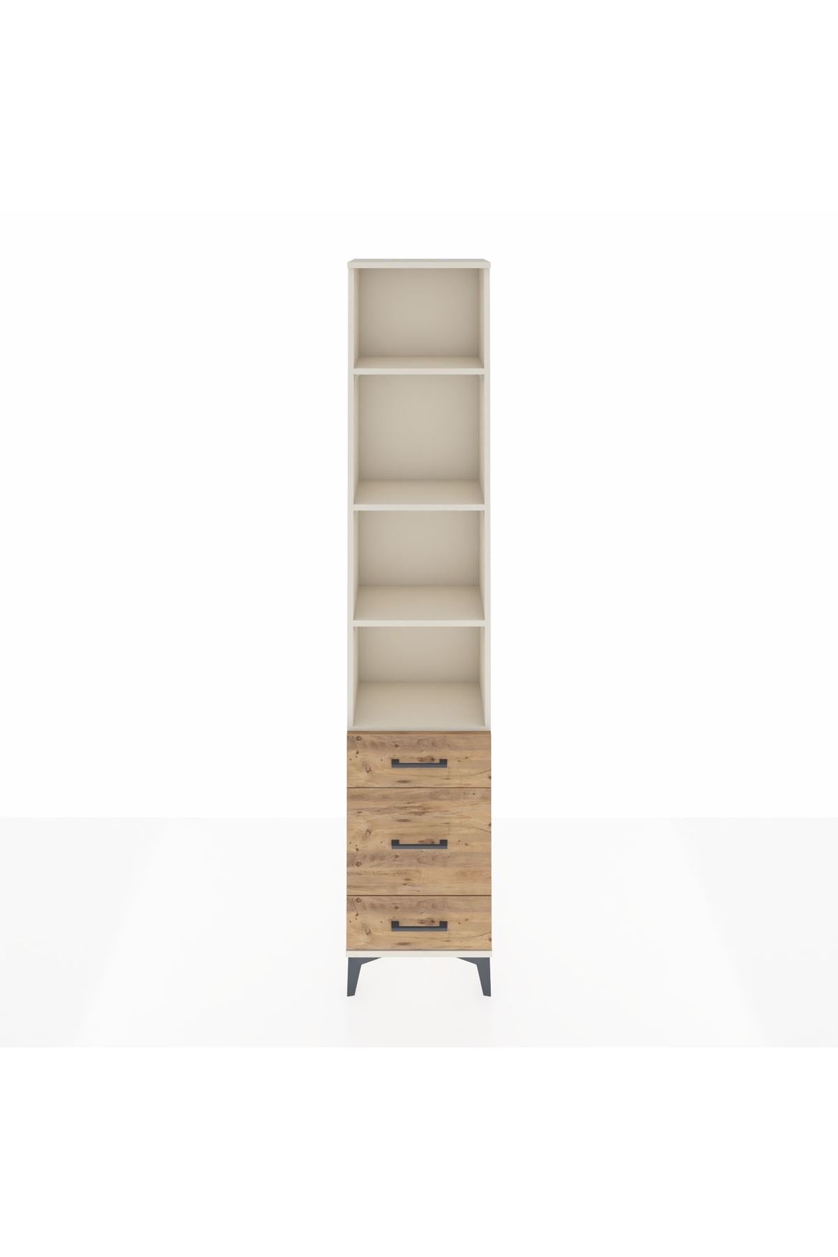 Arges Dolap 4 Raflı 3 Çekmeceli 44x30x221 - S28M173V3A