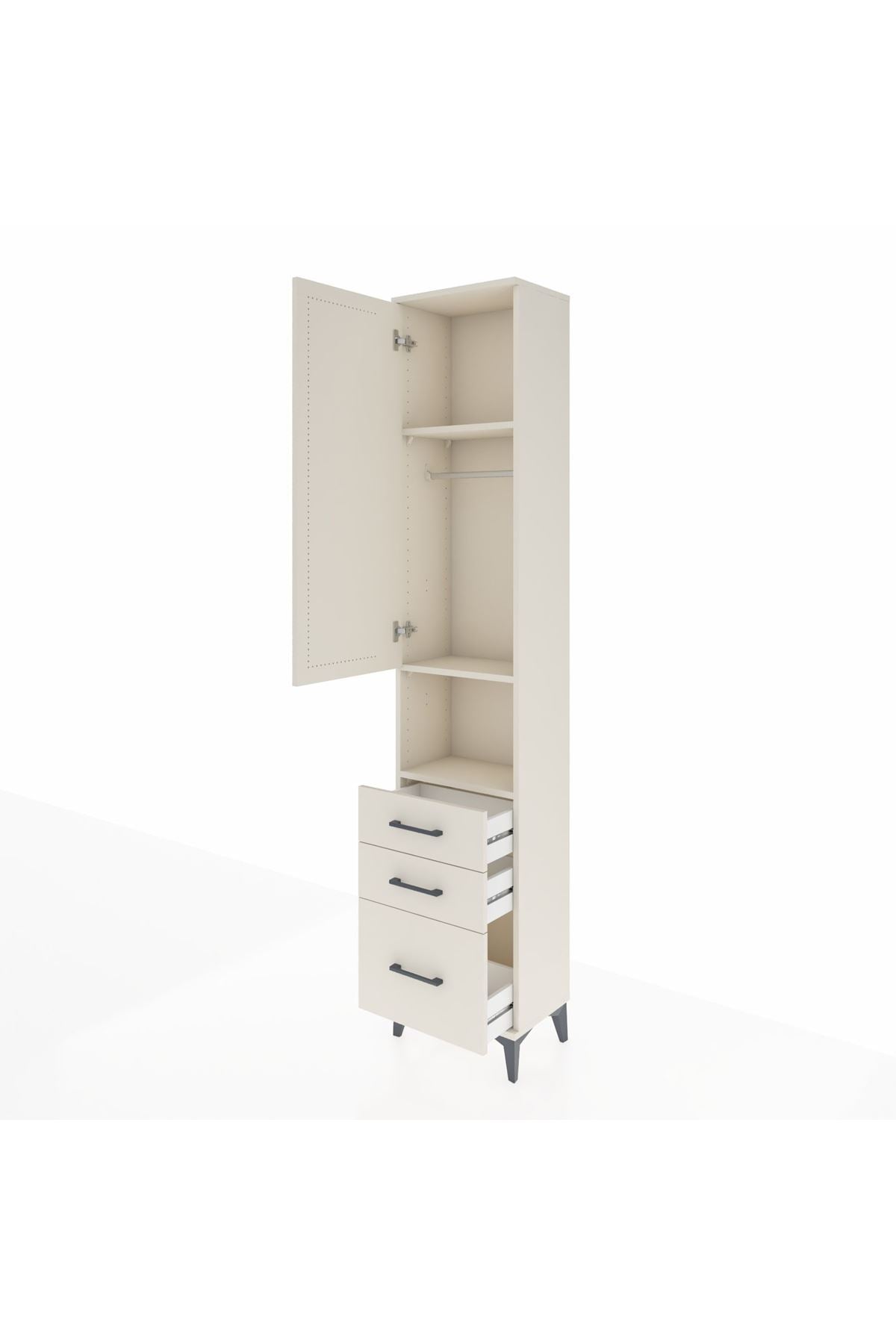 Arges Dolap 3 Raflı 3 Çekmeceli Tek Askılı 44x30x221 - S28M174V1A
