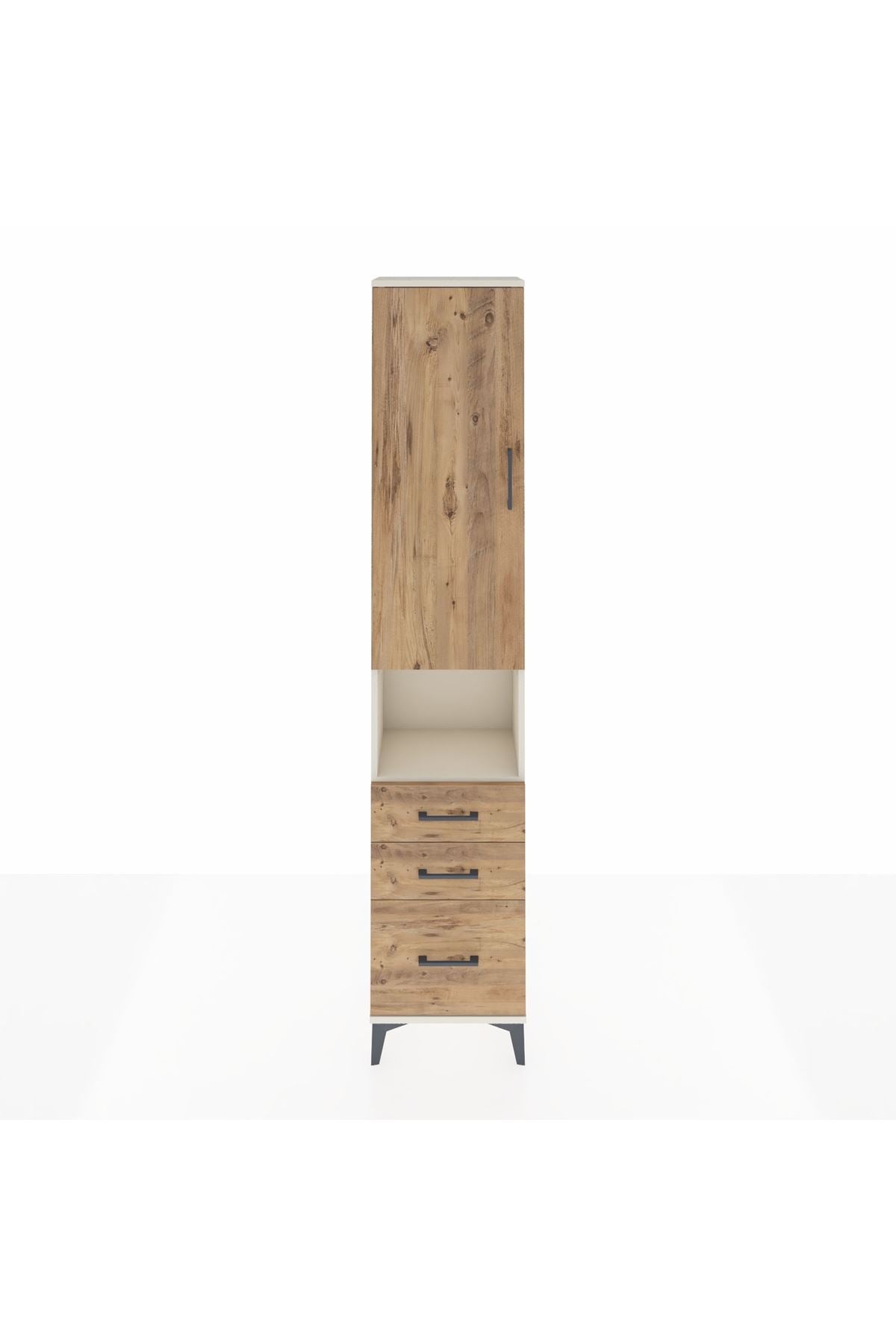 Arges Dolap 3 Raflı 3 Çekmeceli Tek Askılı 44x30x221 - S28M174V3A