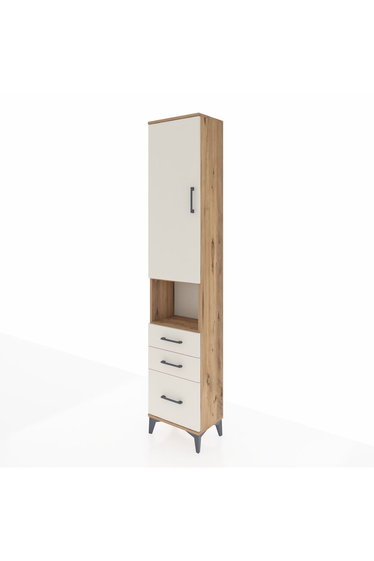Arges Dolap 3 Raflı 3 Çekmeceli Tek Askılı 44x30x221 - S28M174V7A