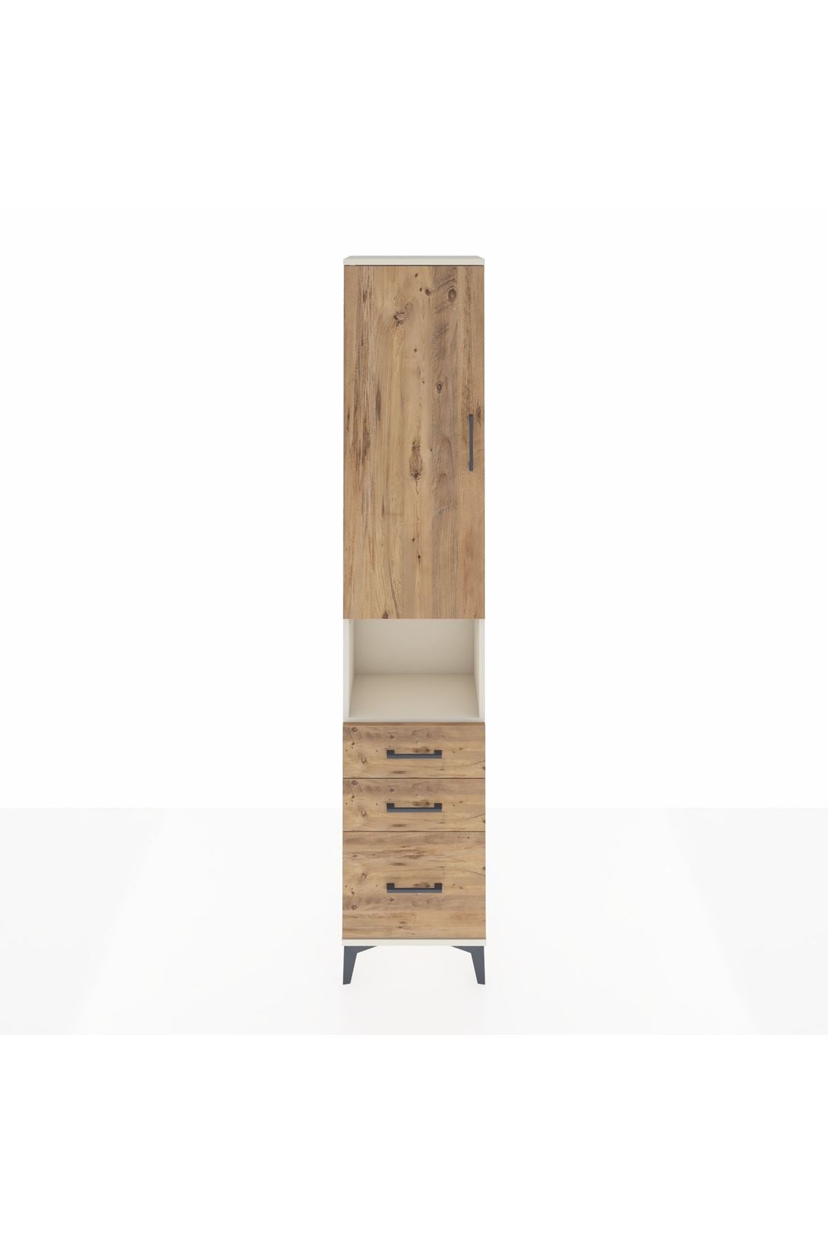 Arges Dolap 4 Raflı 3 Çekmeceli Tek Kapaklı 44x30x221 - S28M175V3A
