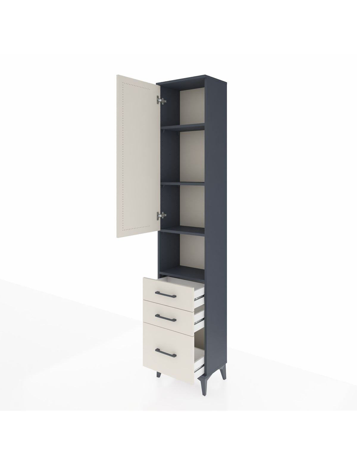 Arges Dolap 4 Raflı 3 Çekmeceli Tek Kapaklı 44x30x221 - S28M175V4A
