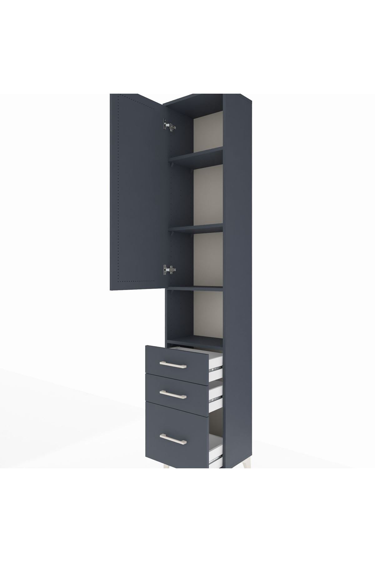 Arges Dolap 4 Raflı 3 Çekmeceli Tek Kapaklı 44x30x221 - S28M175V5A