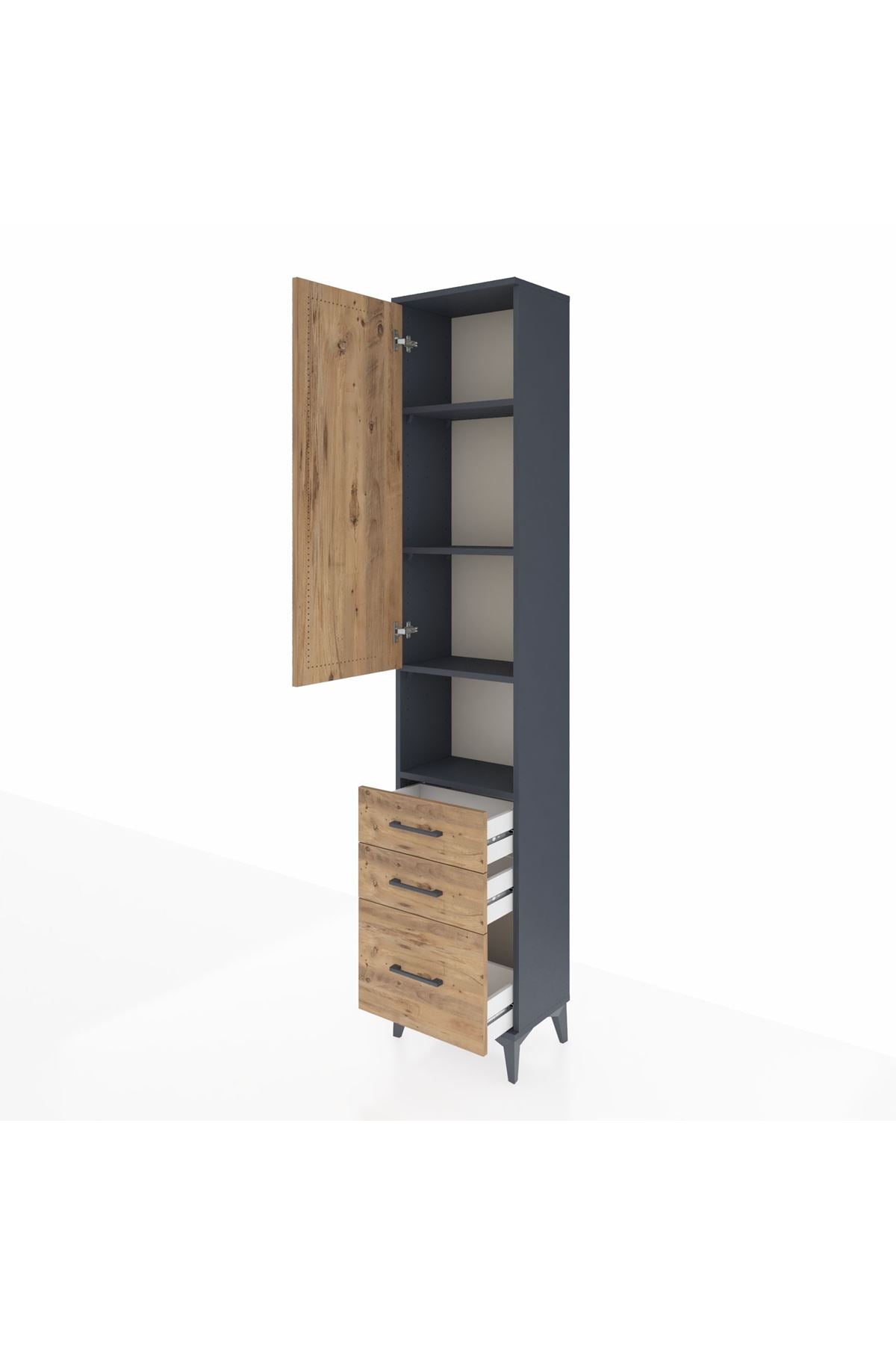 Arges Dolap 4 Raflı 3 Çekmeceli Tek Kapaklı 44x30x221 - S28M175V6A