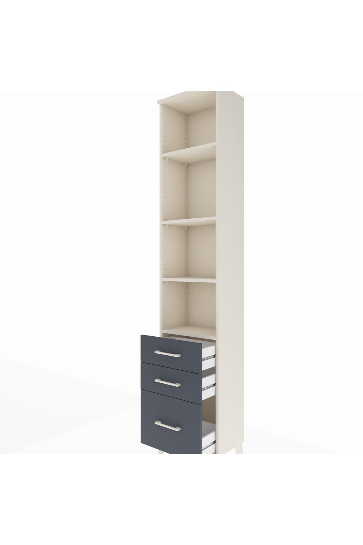 Arges Dolap 4 Raflı 3 Çekmeceli 44x30x221 - S28M176V2A