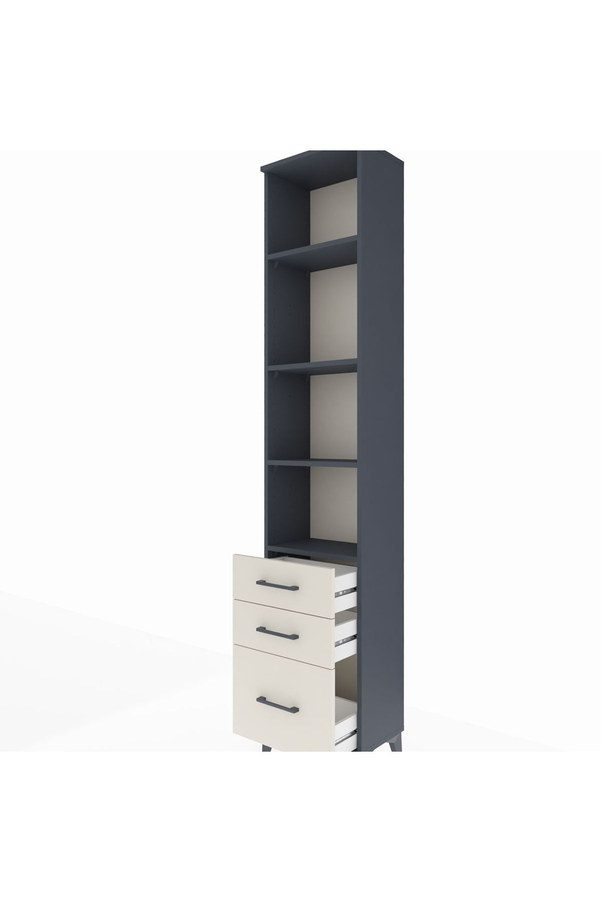 Arges Dolap 4 Raflı 3 Çekmeceli 44x30x221 - S28M176V4A
