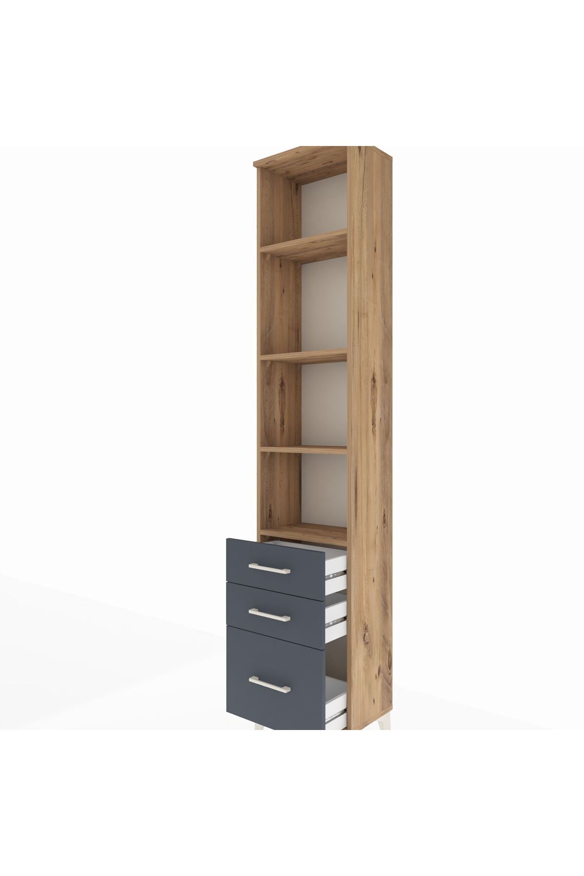 Arges Dolap 4 Raflı 3 Çekmeceli 44x30x221 - S28M176V8A