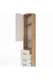 Arges Dolap 3 Raflı 3 Çekmeceli Tek Askılı 44x30x221 - S28M177V7A