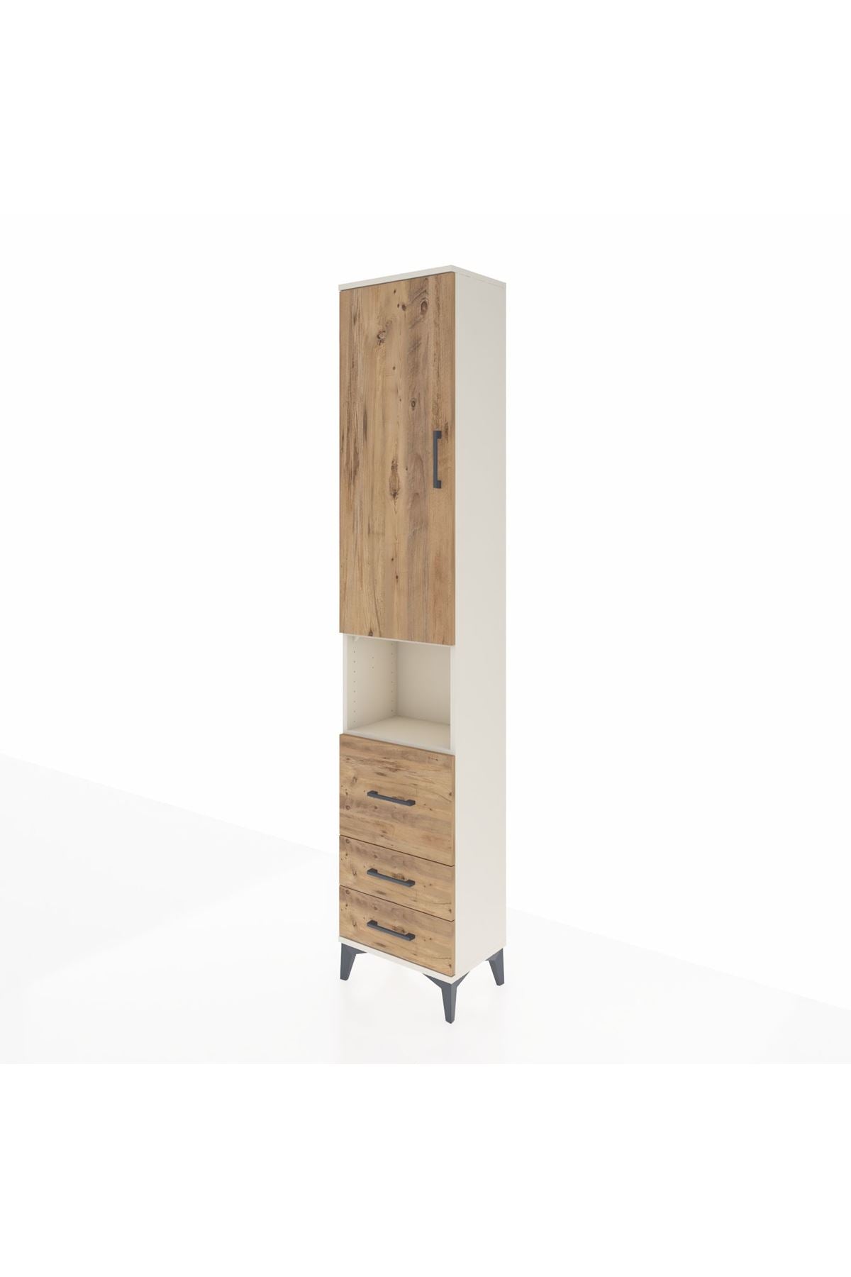 Arges Dolap 4 Raflı 3 Çekmeceli Tek Kapaklı 44x30x221 - S28M178V3A