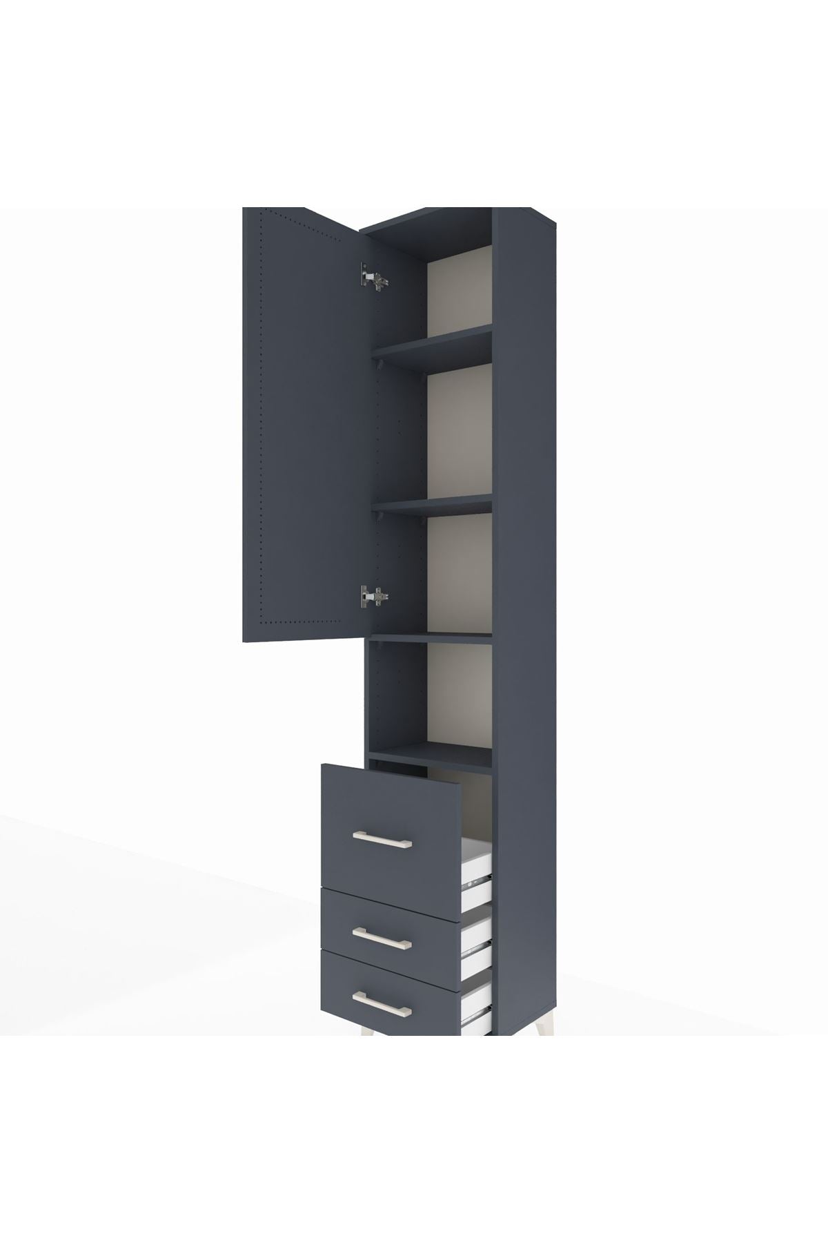 Arges Dolap 4 Raflı 3 Çekmeceli Tek Kapaklı 44x30x221 - S28M178V5A