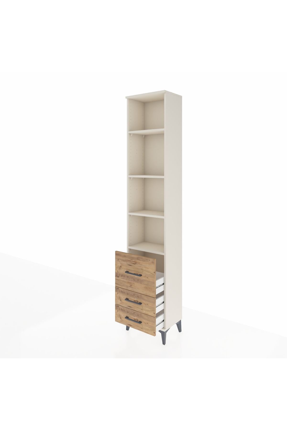 Arges Dolap 4 Raflı 3 Çekmeceli 44x30x221 - S28M179V3A