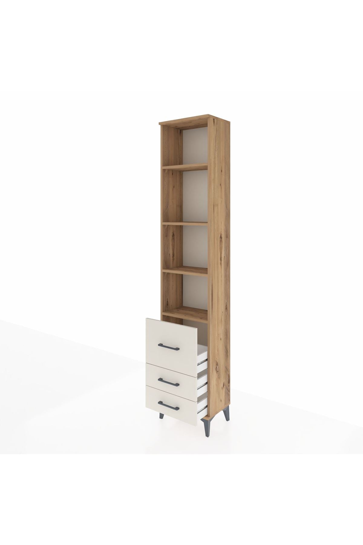 Arges Dolap 4 Raflı 3 Çekmeceli 44x30x221 - S28M179V7A