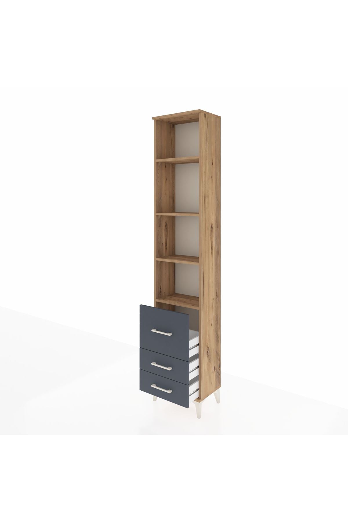 Arges Dolap 4 Raflı 3 Çekmeceli 44x30x221 - S28M179V8A